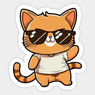 Cat wearing sunglasses swag Sticker